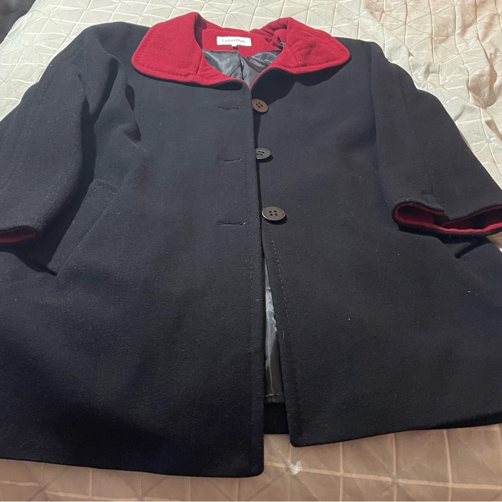 3xl Calvin Klein black wool coat